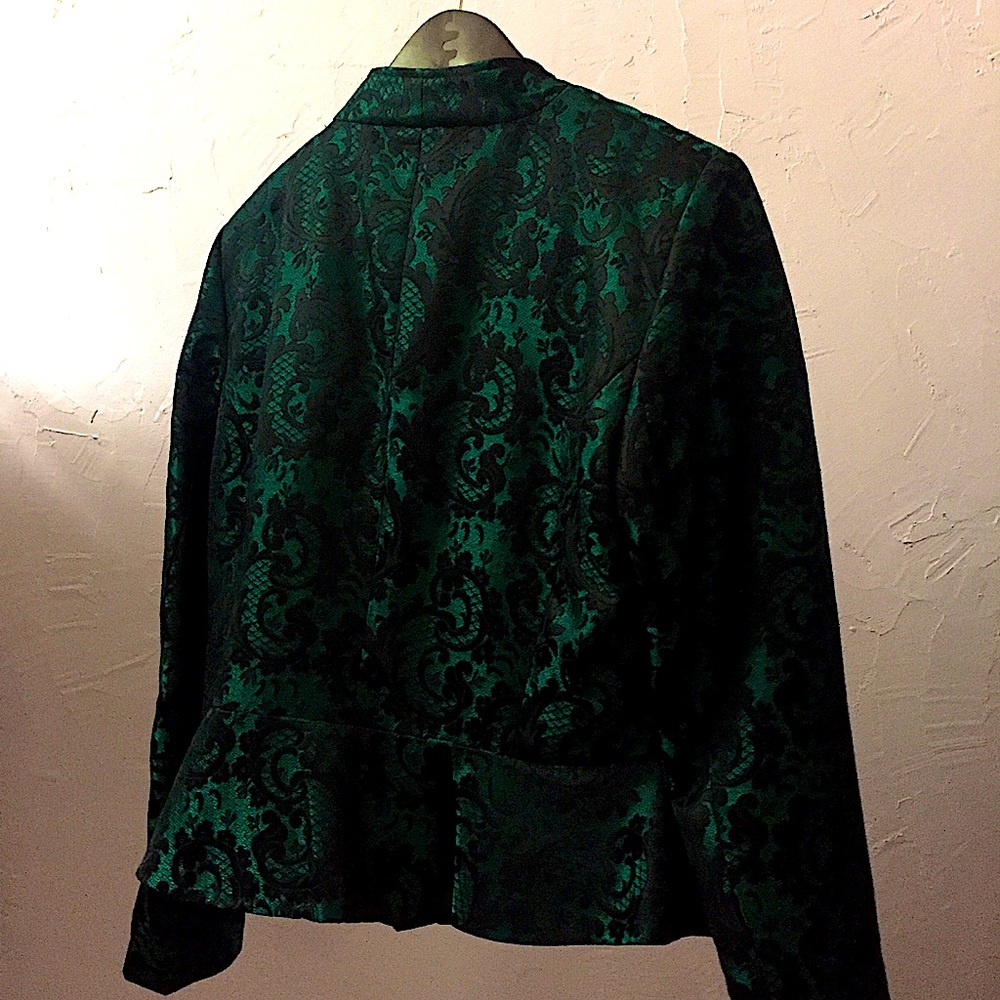 Bianca Nygard Sexy Black+Green Paisly Blazer New - Picture 8 of 16